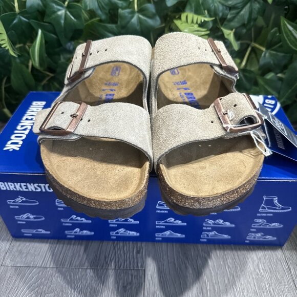 BIRKENSTOCK Arizona Suede Soft Footbed Regular  Sandals Taupe New 45 M 12 main image 8
